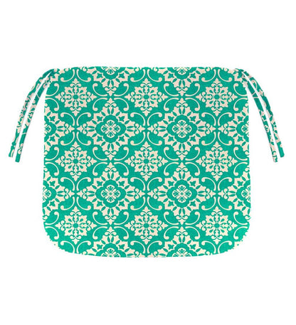 Plow & Hearth Outdoor Furniture Cushions Outdoor Living Polyester Classic Chair Cushion With Ties, 19½" X 19" X 3" - Forest Green