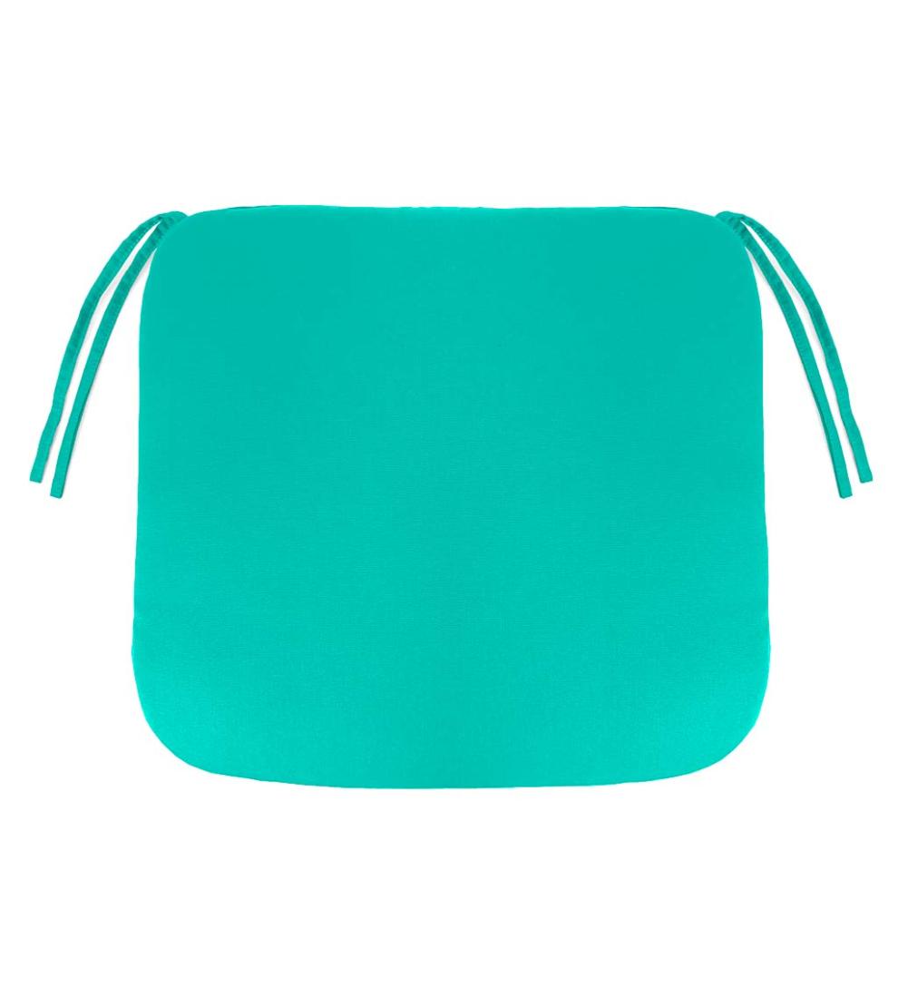 Plow & Hearth Outdoor Furniture Cushions Outdoor Living Polyester Classic Chair Cushion With Ties, 19½" X 19" X 3" - Forest Green