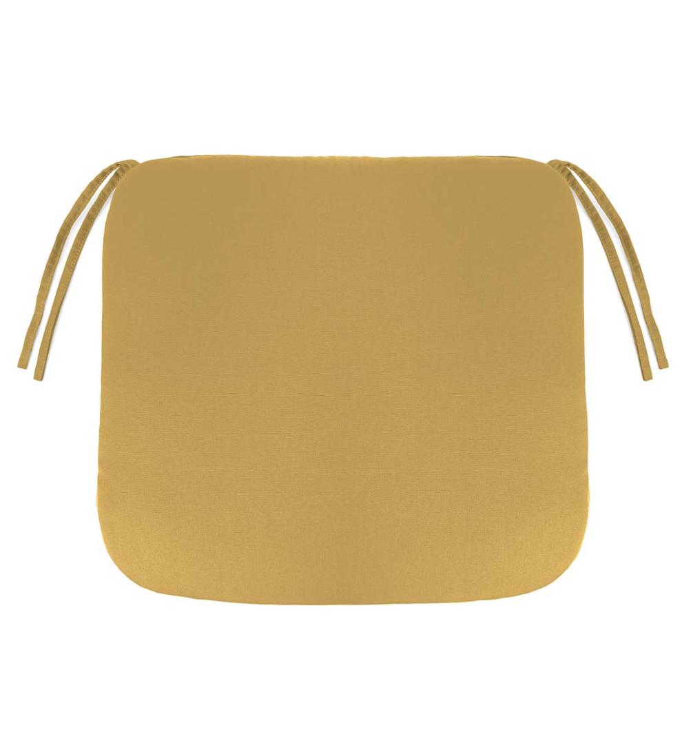 Plow & Hearth Outdoor Furniture Cushions Outdoor Living Polyester Classic Chair Cushion With Ties, 19½" X 19" X 3" - Forest Green