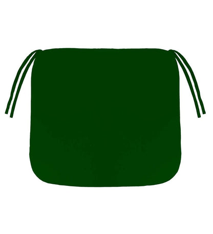 Plow & Hearth Outdoor Furniture Cushions Outdoor Living Polyester Classic Chair Cushion With Ties, 19½" X 19" X 3" - Forest Green