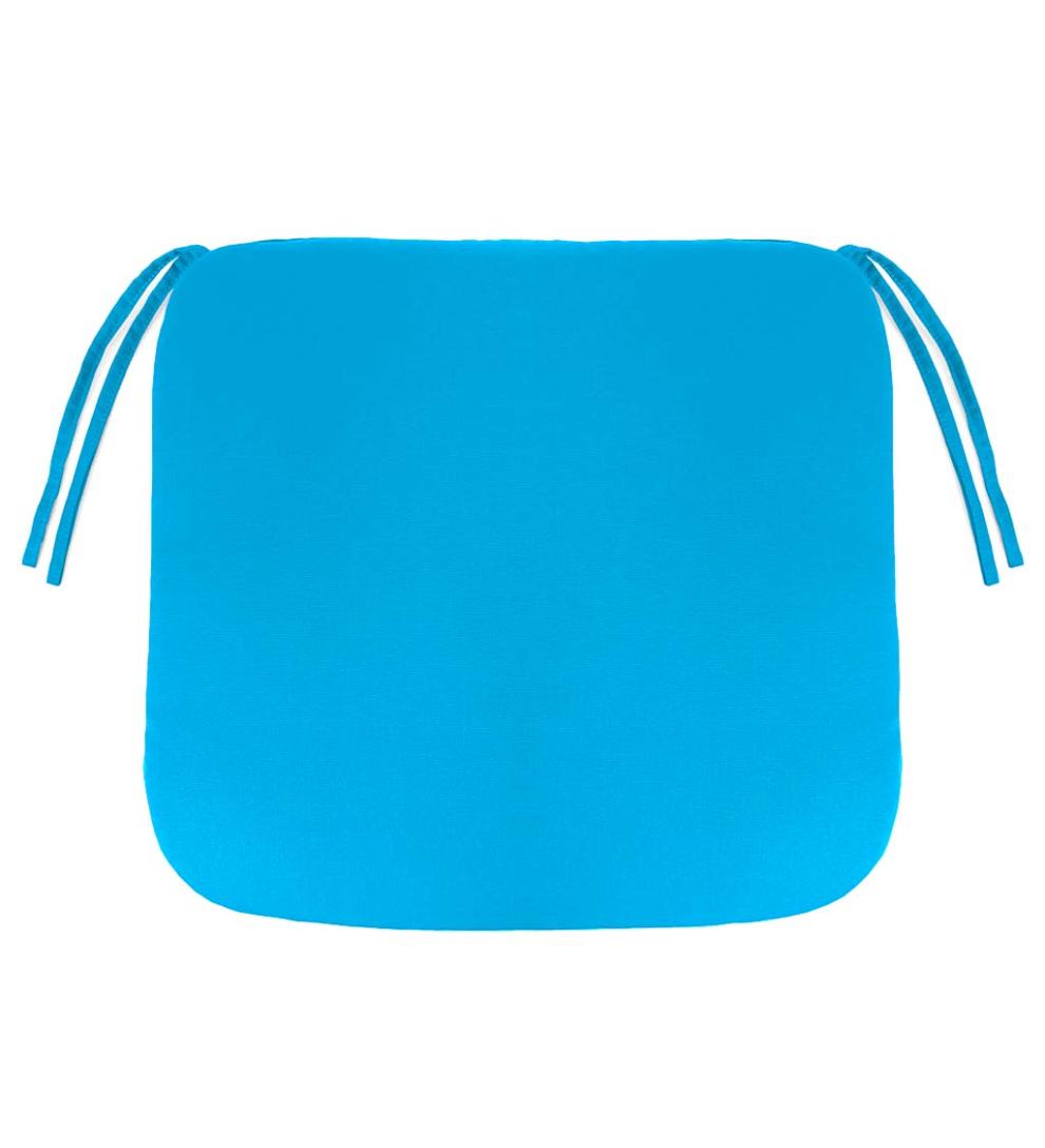 Plow & Hearth Outdoor Furniture Cushions Outdoor Living Sunbrella Chair Cushion With Ties, 19½"X 19"X 3" - Bandana