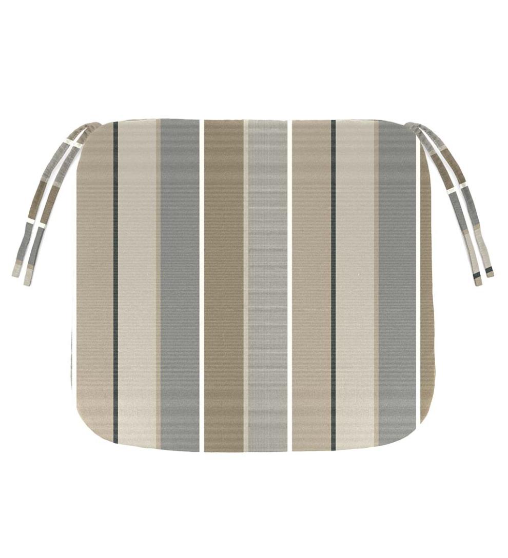 Plow & Hearth Outdoor Furniture Cushions Outdoor Living Sunbrella Chair Cushion With Ties, 19½"X 19"X 3" - Bandana