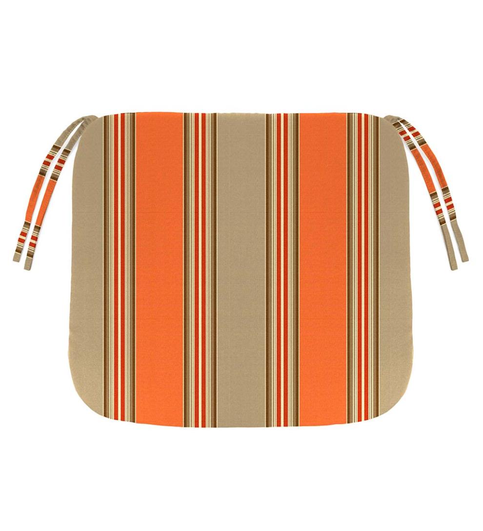 Plow & Hearth Outdoor Furniture Cushions Outdoor Living Sunbrella Chair Cushion With Ties, 19½"X 19"X 3" - Bandana