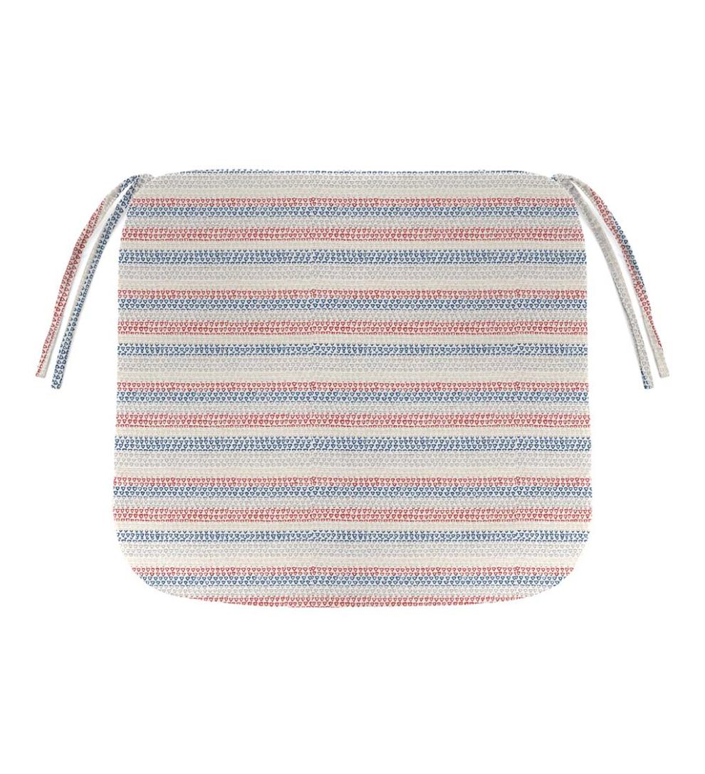 Plow & Hearth Outdoor Furniture Cushions Outdoor Living Sunbrella Chair Cushion With Ties, 19½"X 19"X 3" - Bandana