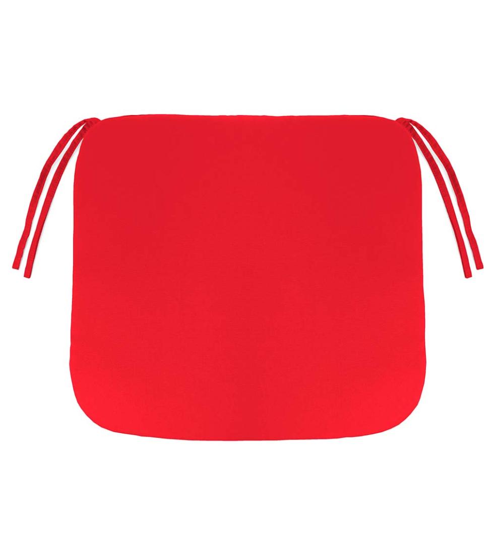 Plow & Hearth Outdoor Furniture Cushions Outdoor Living Sunbrella Chair Cushion With Ties, 19½"X 19"X 3" - Bandana