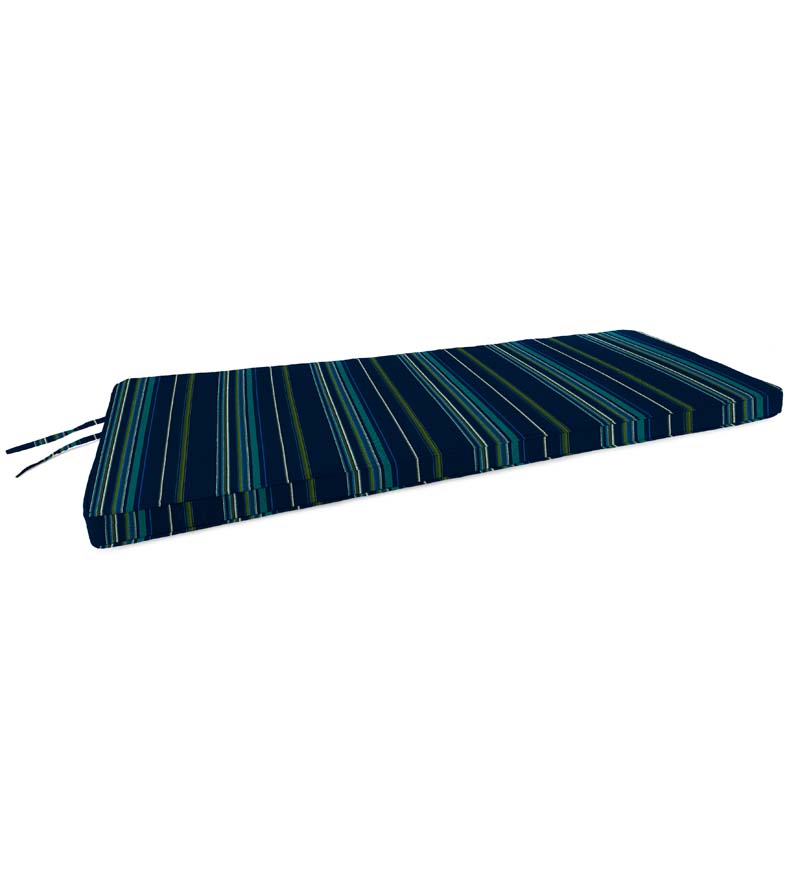 Plow & Hearth Outdoor Furniture Cushions Outdoor Living Sunbrella Swing/Bench Cushion With Ties, 40" X 20" X 3"H - Bandana