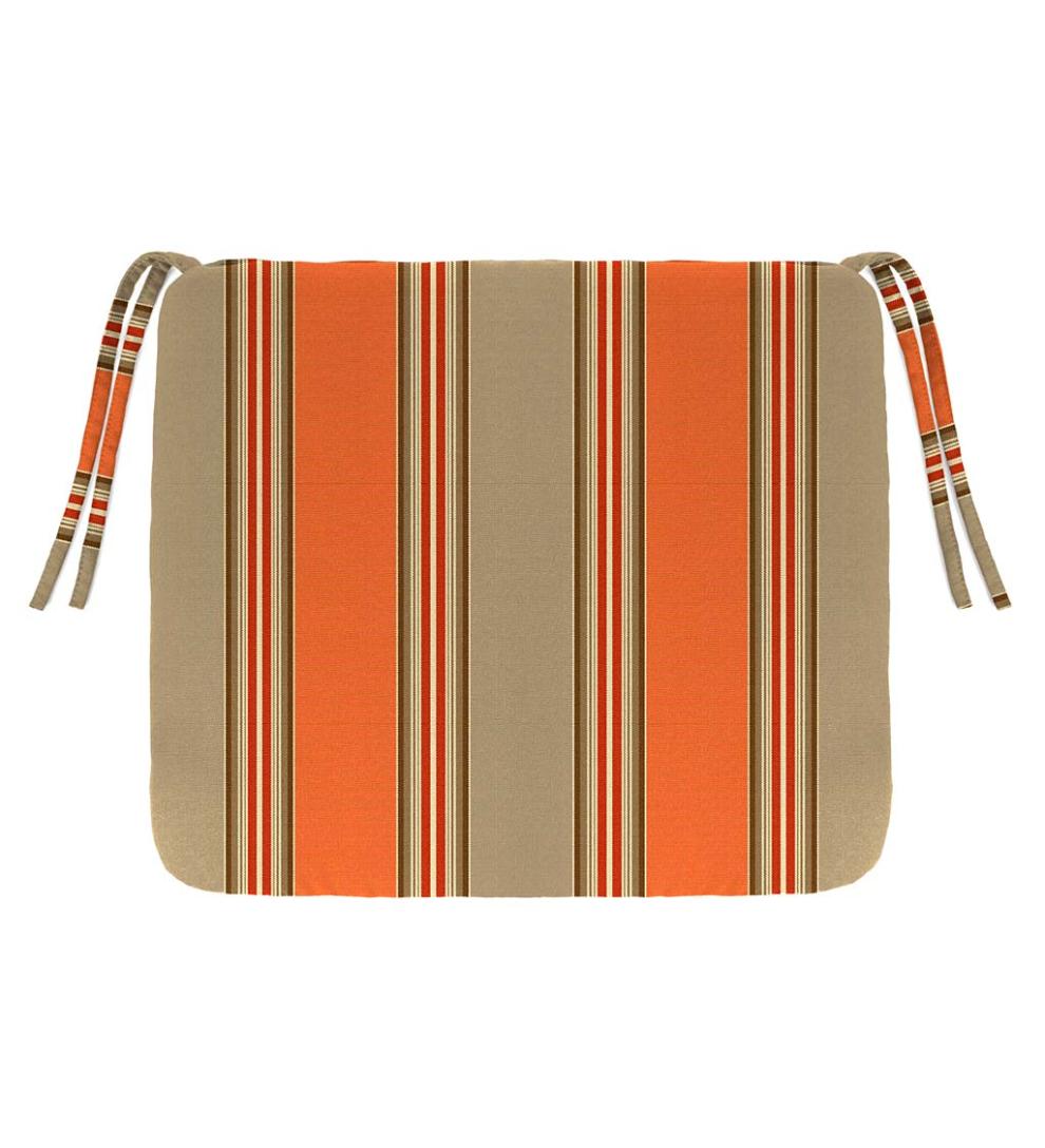 Plow & Hearth Outdoor Furniture Cushions Outdoor Living Sunbrella Classic Chair Cushion With Ties, 20¾" X 20¼" X 3" - Bandana