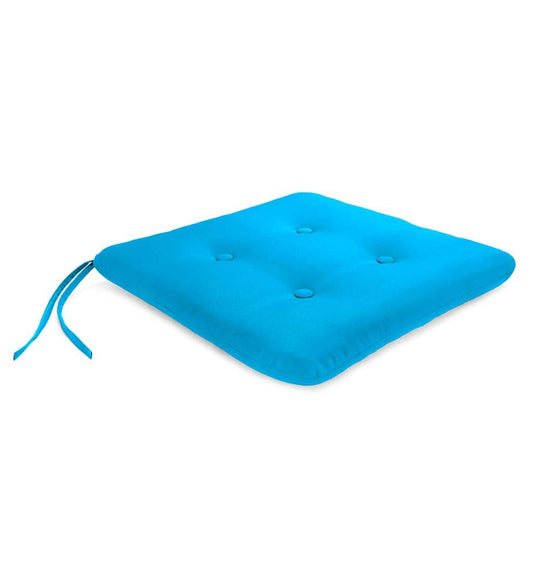 Plow & Hearth Outdoor Furniture Cushions Outdoor Living Sunbrella Tufted Chair Cushion With Ties, 20¾"X 20¼"X 3" - Bandana