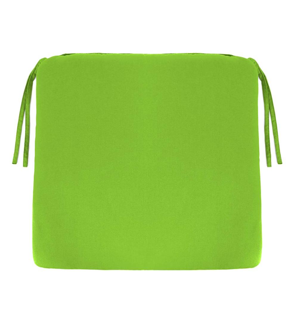 Plow & Hearth Outdoor Furniture Cushions Outdoor Living Polyester Classic Chair Cushions With Ties, 20¾" X 20"X 3" - Forest Green