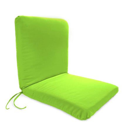 Plow & Hearth Outdoor Furniture Cushions Outdoor Living Polyester Classic Large Club Chair Cushion With Ties, 44" X 22" With Hinge 22" From Bottom - Forest Green