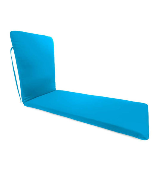 Plow & Hearth Outdoor Furniture Cushions Outdoor Living Sunbrella Chaise Cushion With Ties, 76" X 23" X 3" Hinged 47½" From Bottom - Beachglass