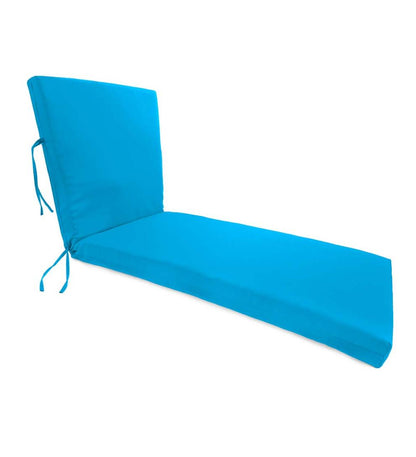 Plow & Hearth Outdoor Furniture Cushions Outdoor Living Sunbrella Chaise Cushion With Ties, 65" X 23" X 4" Hinged 46" From Bottom - Beachglass