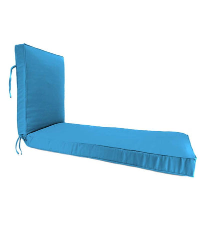 Plow & Hearth Outdoor Furniture Cushions Outdoor Living Sunbrella Chaise Cushion With Ties, 74¼" X 23¼" X 3¼", Hinged At 46" From Bottom - Beachglass