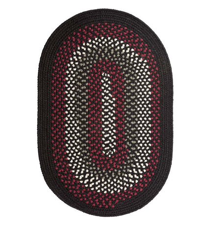 Plow & Hearth Stair Treads & Rug Pads Indoor Living Solid Color Country Classic Braided Polypropylene Stair Tread, 8" X 28" - Black