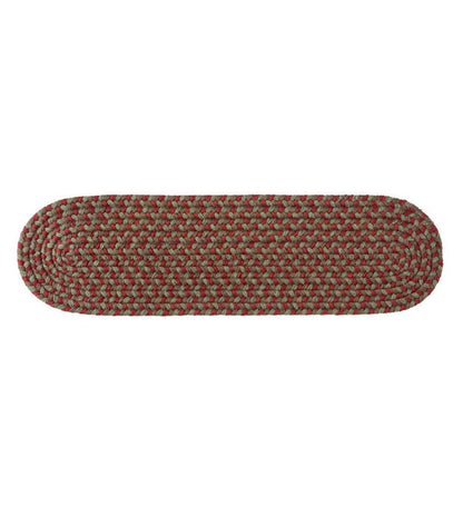 Plow & Hearth Stair Treads & Rug Pads Indoor Living Usa-Made Wool Braided Virginia Stair Tread, 8" X 28" - Cappuccino