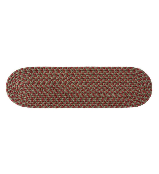 Plow & Hearth Stair Treads & Rug Pads Indoor Living Usa-Made Wool Braided Virginia Stair Tread, 8" X 28" - Cappuccino
