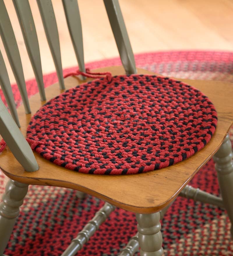 Plow & Hearth Stair Treads & Rug Pads Indoor Living Usa-Made Wool Braided Virginia Stair Tread, 8" X 28" - Cappuccino
