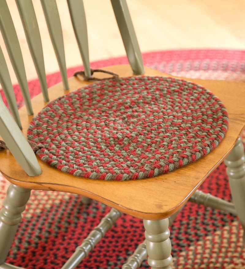 Plow & Hearth Stair Treads & Rug Pads Indoor Living Usa-Made Wool Braided Virginia Stair Tread, 8" X 28" - Cappuccino