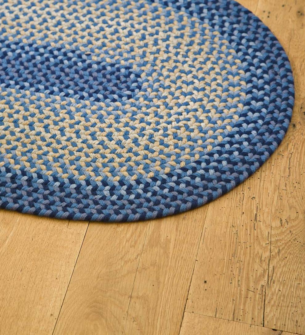 Plow & Hearth Stair Treads & Rug Pads Indoor Living Usa-Made Wool Braided Virginia Stair Tread, 8" X 28" - Cappuccino