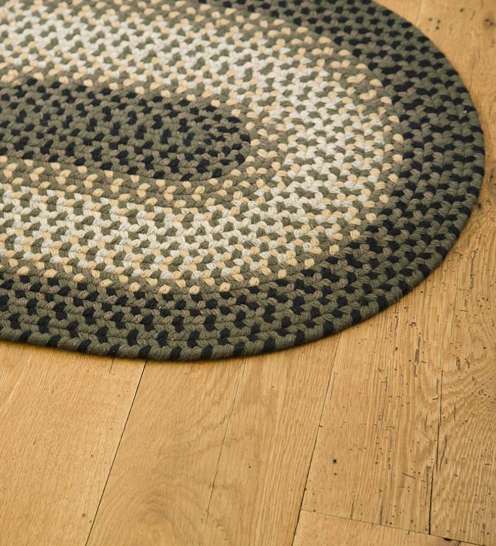 Plow & Hearth Stair Treads & Rug Pads Indoor Living Usa-Made Wool Braided Virginia Stair Tread, 8" X 28" - Cappuccino