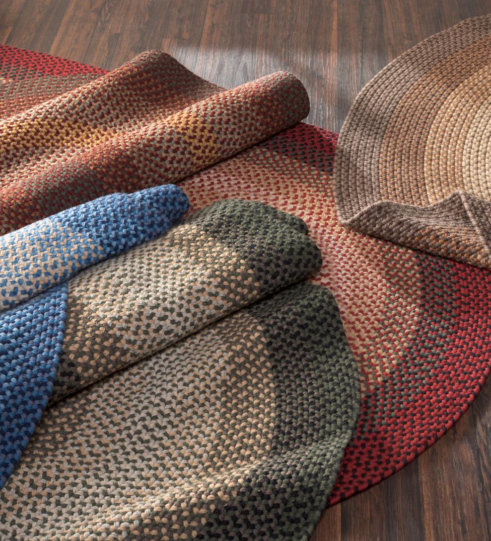 Plow & Hearth Stair Treads & Rug Pads Indoor Living Usa-Made Wool Braided Virginia Stair Tread, 8" X 28" - Cappuccino