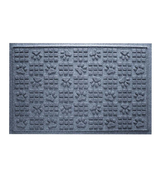 Plow & Hearth Home Accents Indoor Living Waterhog Indoor/Outdoor Paws And Squares Doormat, 2' X 3' - Bluestone