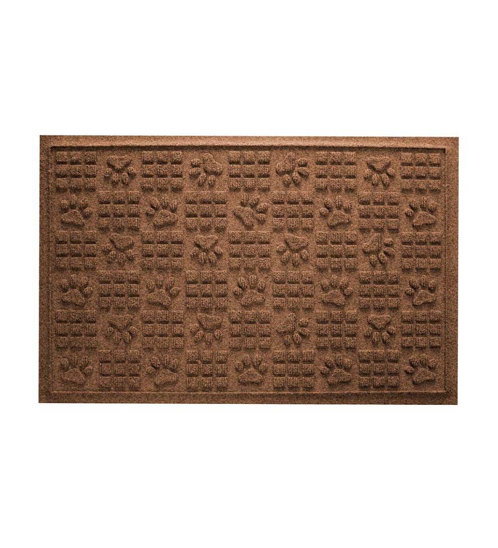Plow & Hearth Home Accents Indoor Living Waterhog Indoor/Outdoor Paws And Squares Doormat, 2' X 3' - Bluestone