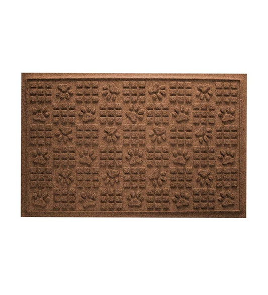 Plow & Hearth Home Accents Indoor Living Waterhog Indoor/Outdoor Paws And Squares Doormat, 2' X 3' - Bluestone