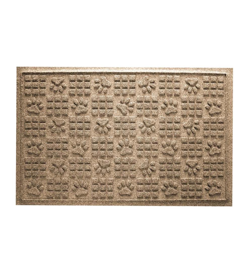 Plow & Hearth Home Accents Indoor Living Waterhog Indoor/Outdoor Paws And Squares Doormat, 2' X 3' - Bluestone