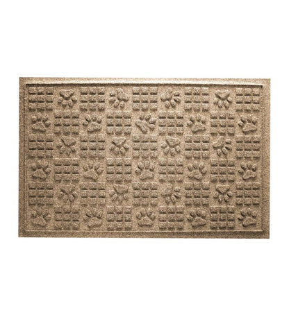 Plow & Hearth Home Accents Indoor Living Waterhog Indoor/Outdoor Paws And Squares Doormat, 2' X 3' - Bluestone