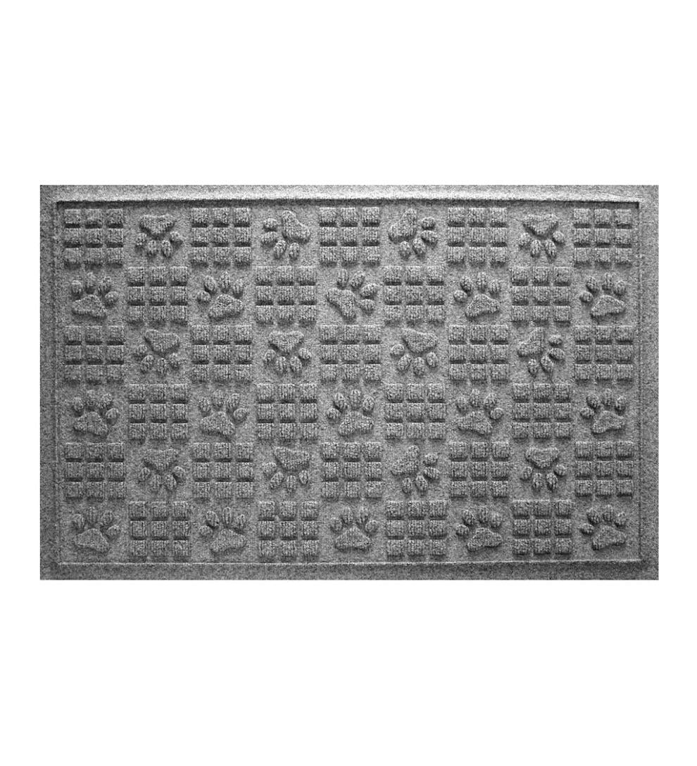 Plow & Hearth Home Accents Indoor Living Waterhog Indoor/Outdoor Paws And Squares Doormat, 2' X 3' - Bluestone