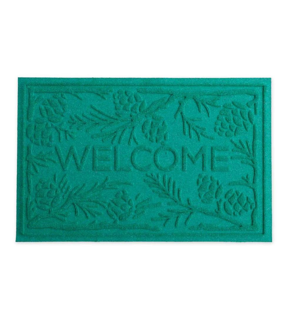 Plow & Hearth Doormats Indoor Living Waterhog Pine Welcome Doormat, 2' X 3' - Bordeaux