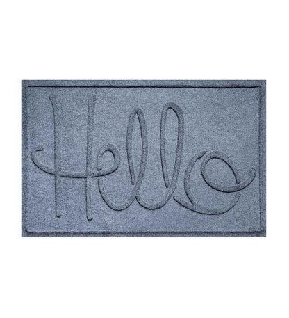 Plow & Hearth Doormats Indoor Living Waterhog Indoor/Outdoor Hello Doormat, 2' X 3' - Bordeaux