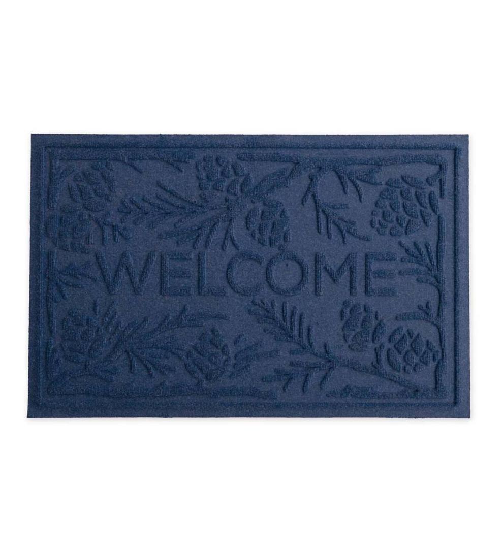 Plow & Hearth Doormats Indoor Living Waterhog Pine Welcome Doormat, 2' X 3' - Bordeaux