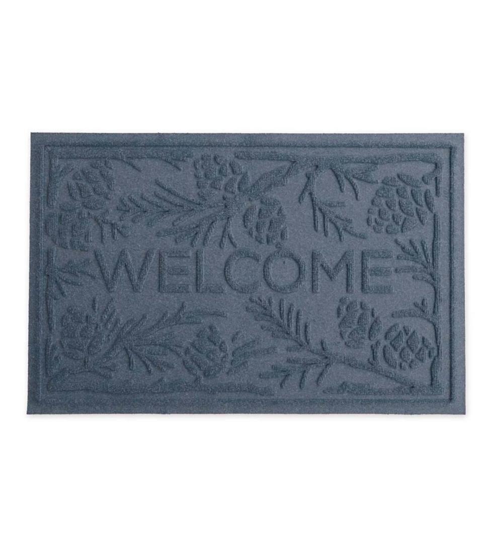 Plow & Hearth Doormats Indoor Living Waterhog Pine Welcome Doormat, 2' X 3' - Bordeaux