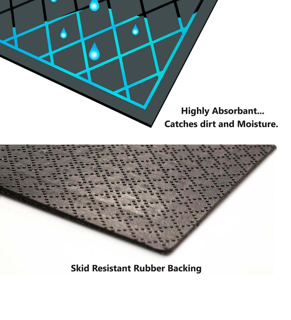 Plow & Hearth Doormats Indoor Living Waterhog Pine Welcome Doormat, 2' X 3' - Bordeaux