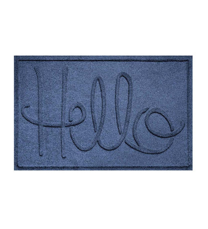 Plow & Hearth Doormats Indoor Living Waterhog Indoor/Outdoor Hello Doormat, 2' X 3' - Bordeaux