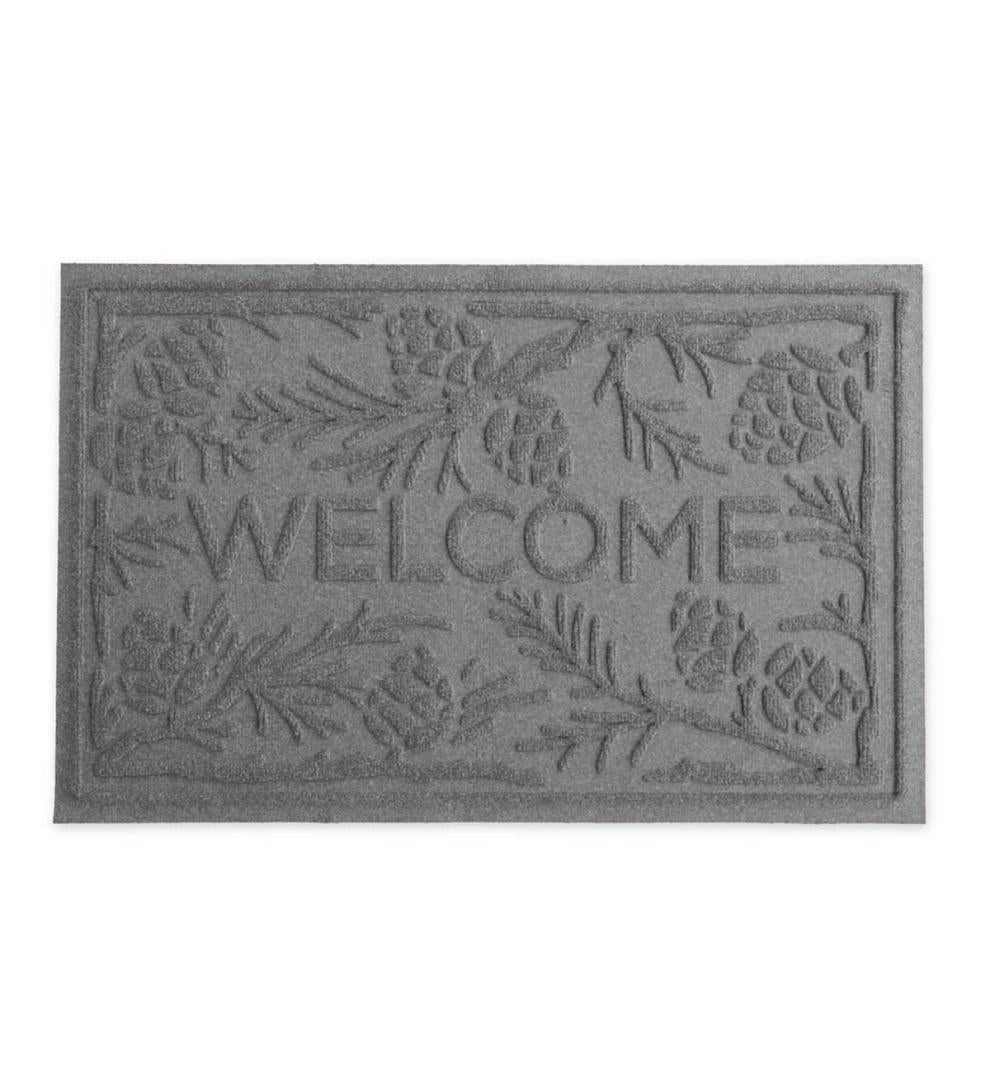 Plow & Hearth Doormats Indoor Living Waterhog Pine Welcome Doormat, 2' X 3' - Bordeaux