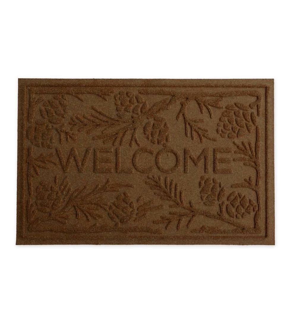 Plow & Hearth Doormats Indoor Living Waterhog Pine Welcome Doormat, 2' X 3' - Bordeaux