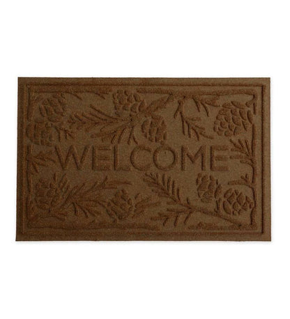 Plow & Hearth Doormats Indoor Living Waterhog Pine Welcome Doormat, 2' X 3' - Bordeaux