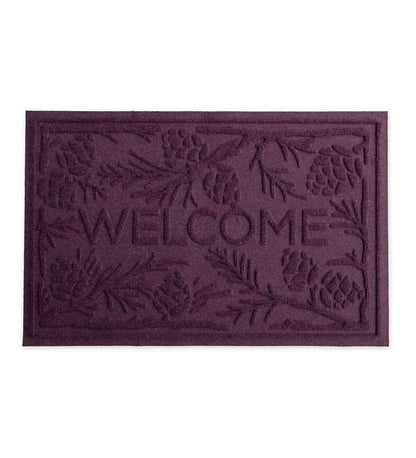 Plow & Hearth Doormats Indoor Living Waterhog Pine Welcome Doormat, 2' X 3' - Bordeaux