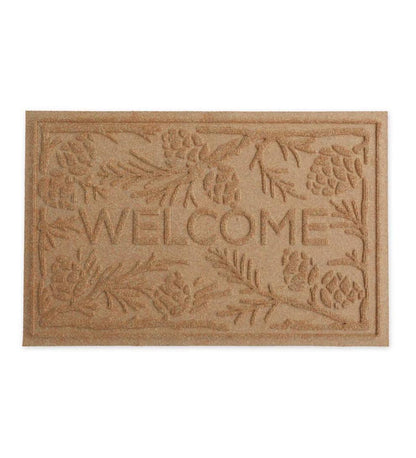 Plow & Hearth Doormats Indoor Living Waterhog Pine Welcome Doormat, 2' X 3' - Bordeaux