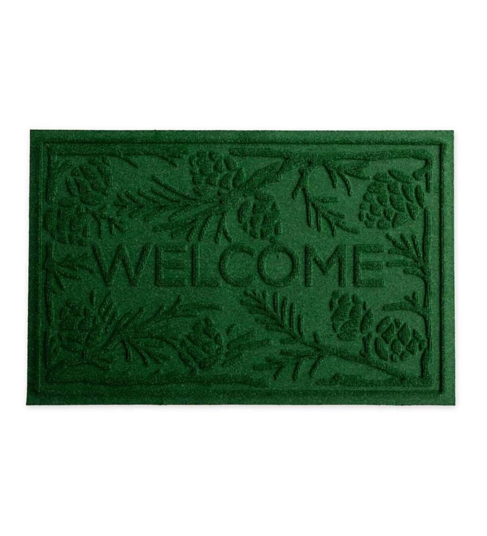 Plow & Hearth Doormats Indoor Living Waterhog Pine Welcome Doormat, 2' X 3' - Bordeaux