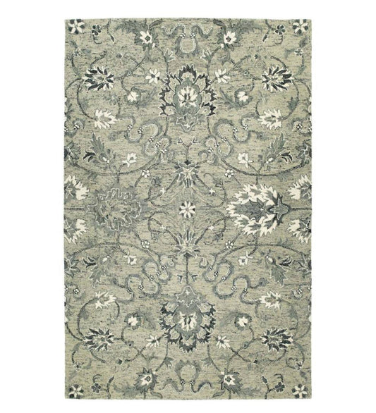 Plow & Hearth Hearth Rugs Fireplace & Hearth Carmona Gray Wool Rug, 2' X 3' - Grey