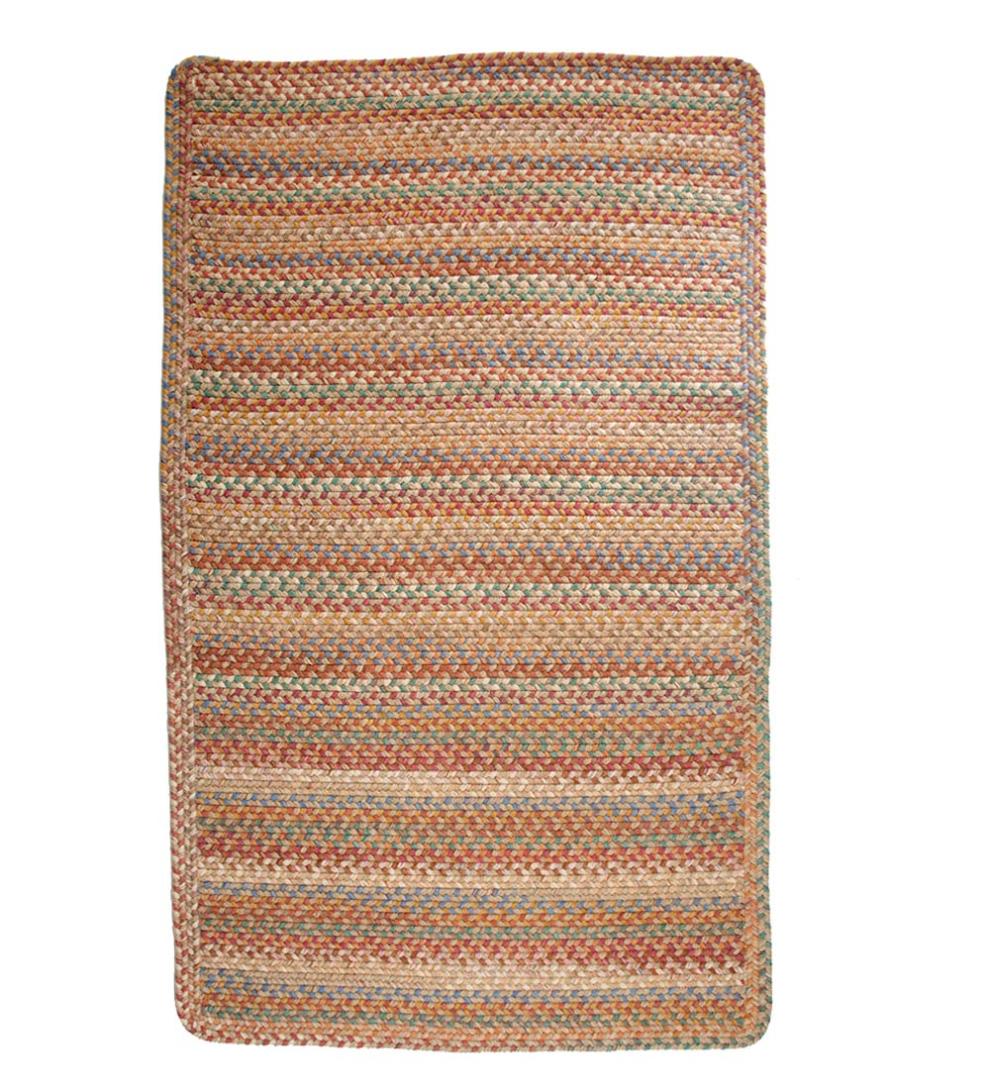 Plow & Hearth Hearth Rugs Fireplace & Hearth Blue Ridge Rectangle Wool Braided Rug, 2' X 3' - Moss Multi