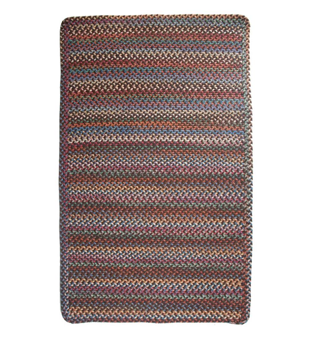 Plow & Hearth Hearth Rugs Fireplace & Hearth Blue Ridge Rectangle Wool Braided Rug, 2' X 3' - Moss Multi