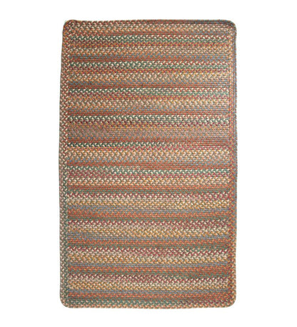Plow & Hearth Hearth Rugs Fireplace & Hearth Blue Ridge Rectangle Wool Braided Rug, 2' X 3' - Moss Multi