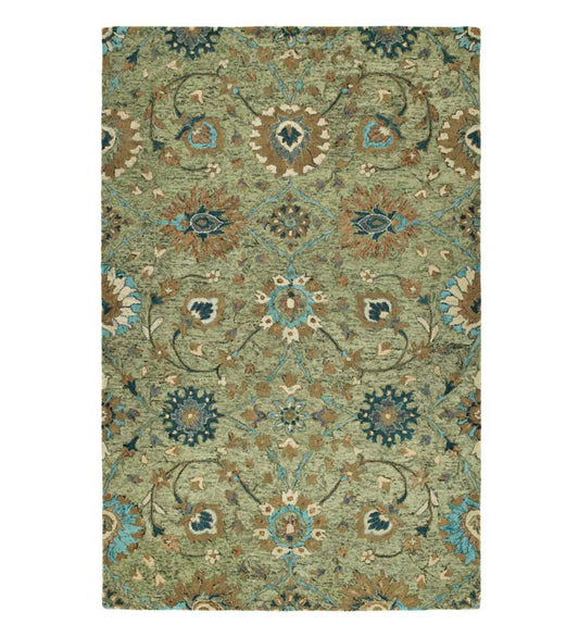 Plow & Hearth Hearth Rugs Fireplace & Hearth Carmona Sage Wool Rug, 2' X 3' - Sage