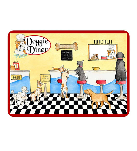 Plow & Hearth Home Accents Indoor Living Doggie Diner Premium Comfort 22" X 31" Kitchen Mat