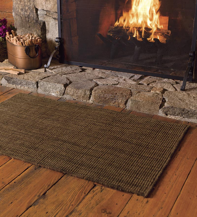 Plow & Hearth Hearth Rugs Fireplace & Hearth Wool Blend Dalton Rug, 2' X 3'6" - Ash